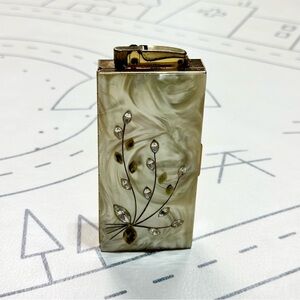 Vintage CROWN Mother of Pearl Cigarette Case & Lighter